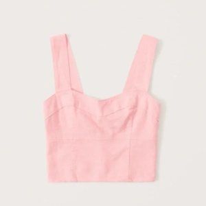 NWT - Abercrombie Cropped Linen-Blend Corset Top